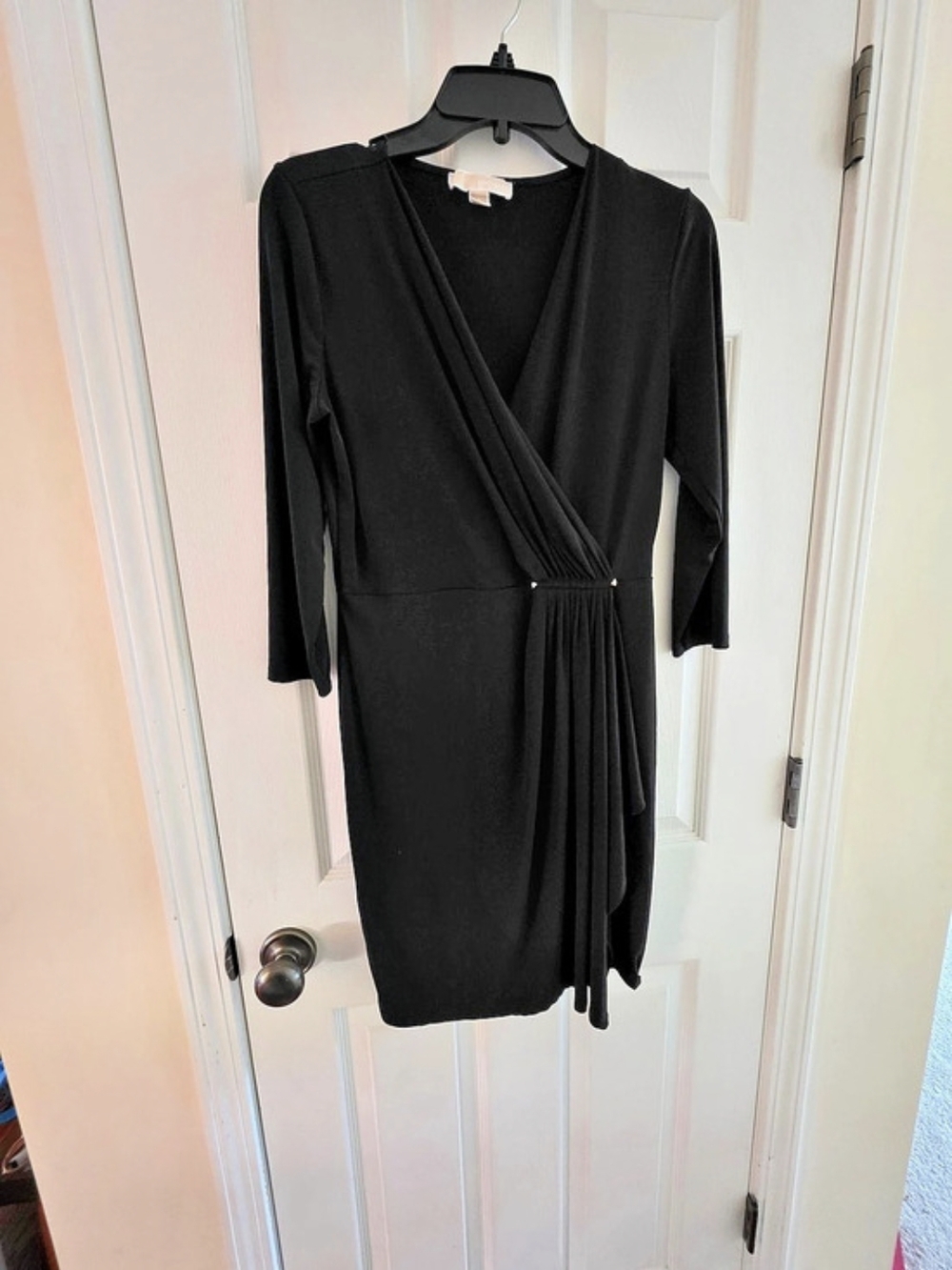 Michael Kors Long Sleeve Wrap Dress in Black Size Small Like New